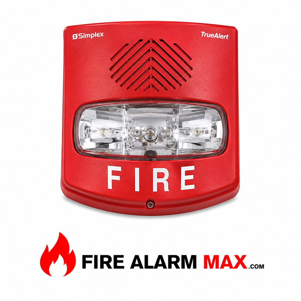 Simplex 49AV-WRFO Weatherproof Horn Strobe, Wall, Red