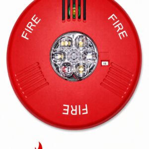 Eaton ELHSRC Horn Strobe, Ceiling, FIRE Lettering, Red