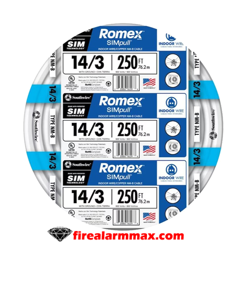Southwire 14-3 ROMEX CU Copper wire - White - 250ft