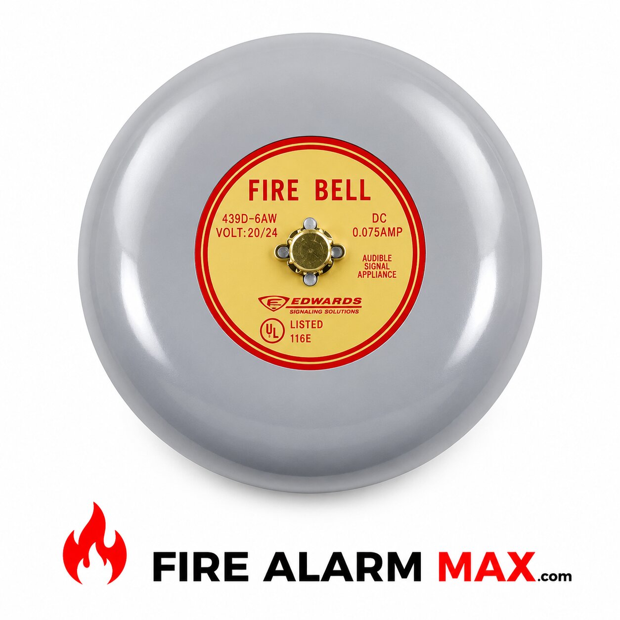 Edwards 439D-6AW Fire Alarm Bell – 6″, Gray